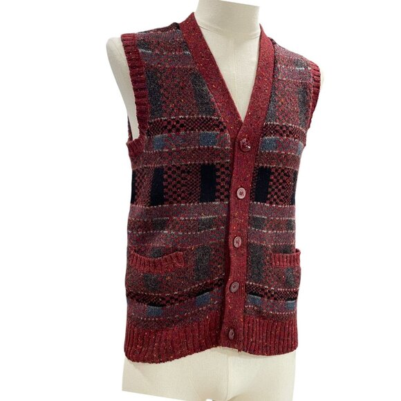McGregor Wool Button Sweater Vest Red Plaid Grandpacore Vintage Heritage S - Picture 7 of 9